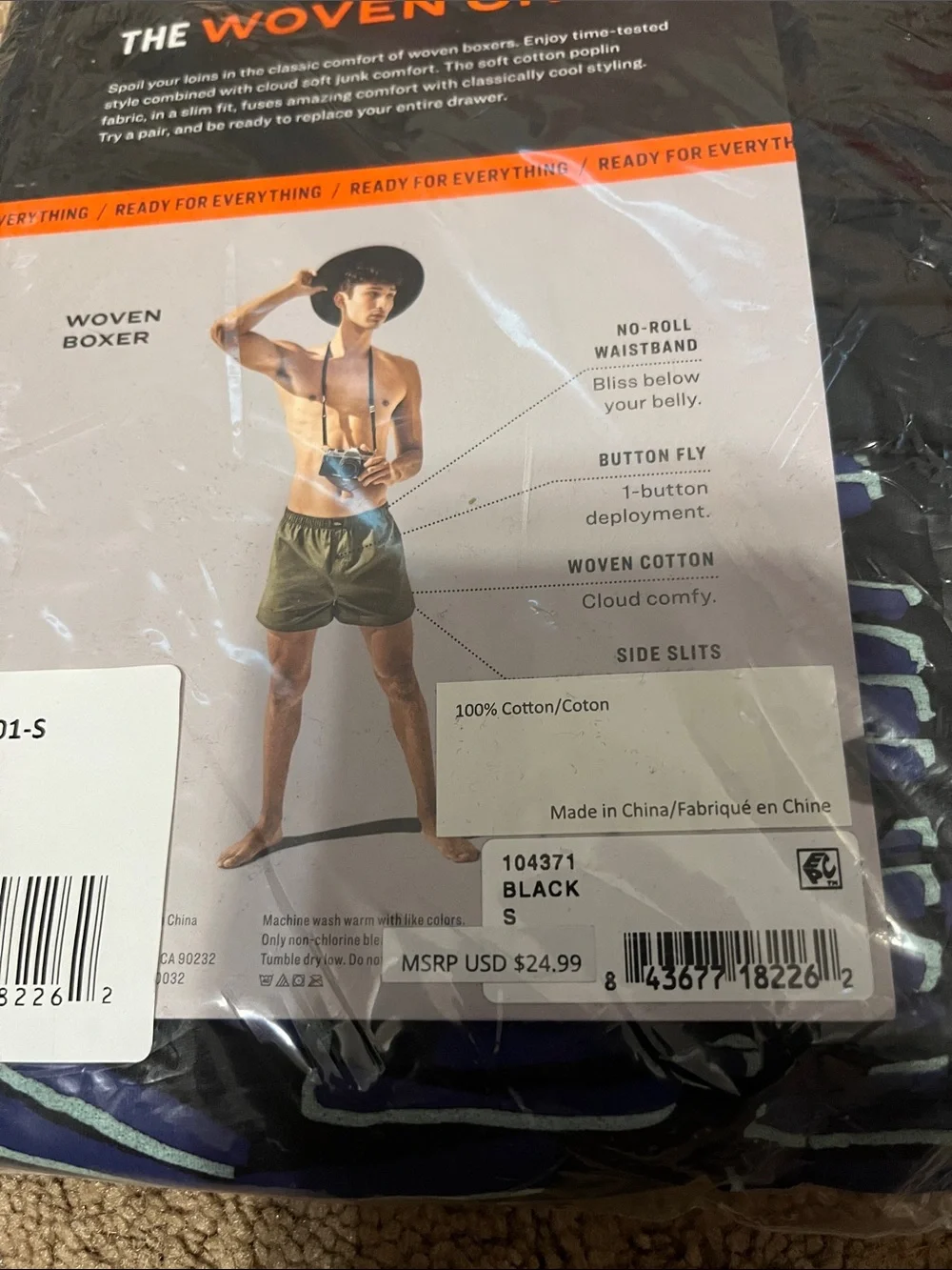 Pair of Thieves The Woven Ones Men's Boxer Shorts - Black & Navy Stripe
